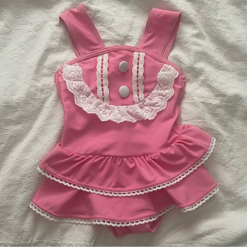 NWT toddler size 3T sweet pink designer bathing suit